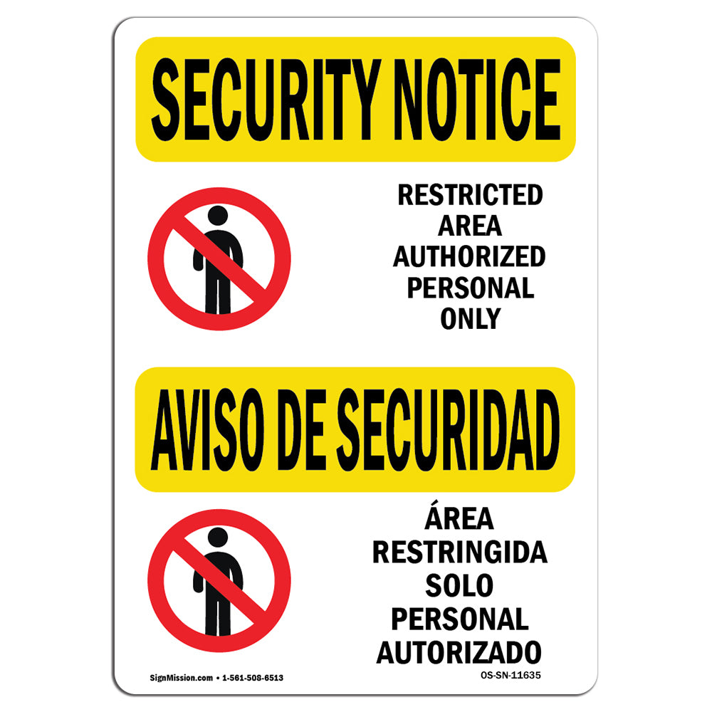 Restricted Area Authorized Spanish