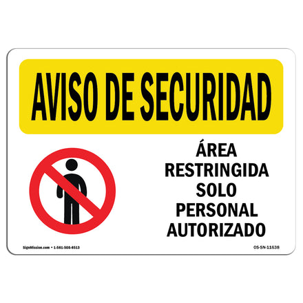 Restricted Area Authorized Spanish
