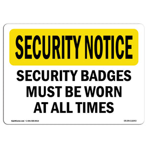 Security Badges Must Be Worn