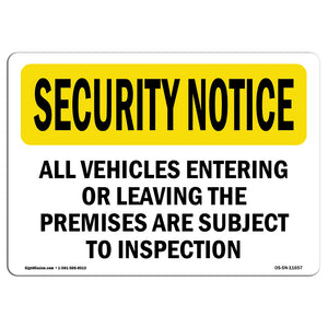 Vehicles Are Subject To Inspection