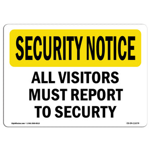 Visitors Must Report To Security