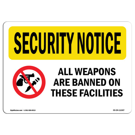 Weapons Are Banned In Facilities