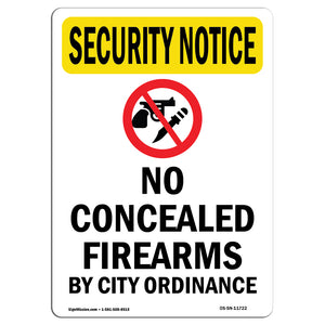 No Concealed Weapons By City