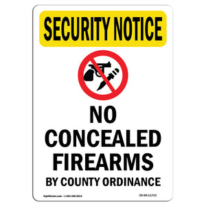 No Concealed Weapons By County