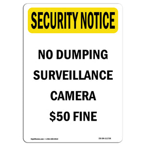 No Dumping Surveillance Camera $50 Fine