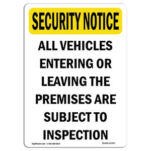 Vehicles Are Subject To Inspection