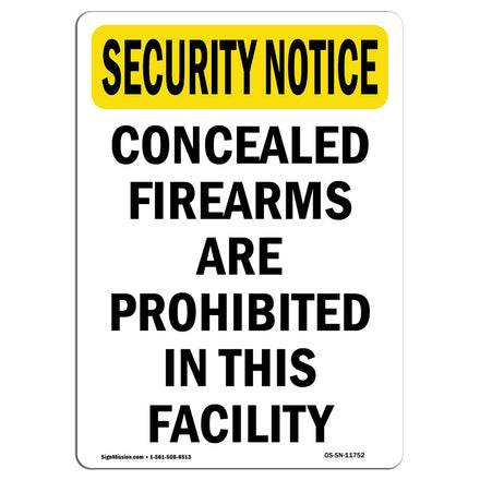 Concealed Firearms Prohibited