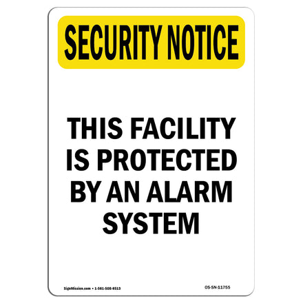 Facility Protected By Alarm Spanish