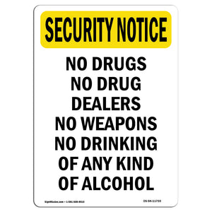 No Drugs Dealers Weapons Drinking