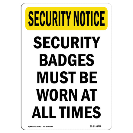 Security Badges Must Be Worn