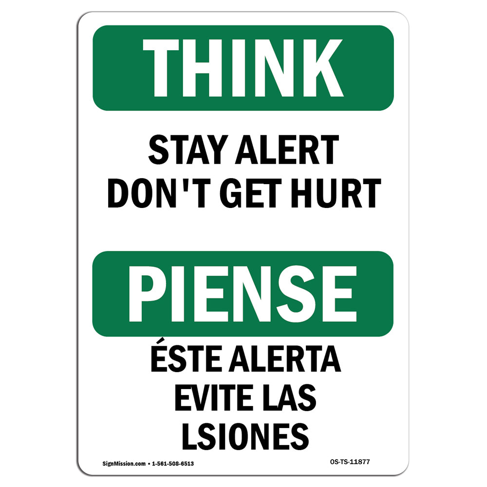 Stay Alert Don't Get Hurt Bilingual