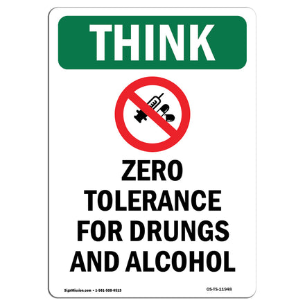 Zero Tolerance For Drugs With Symbol