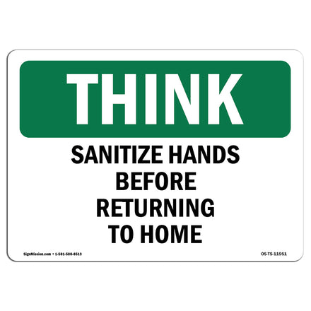 Sanitize Hands Before Returning To Work