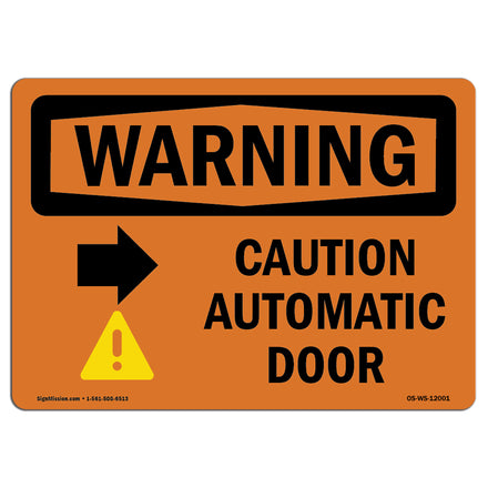 Caution Automatic Door [Right Arrow] With Symbol