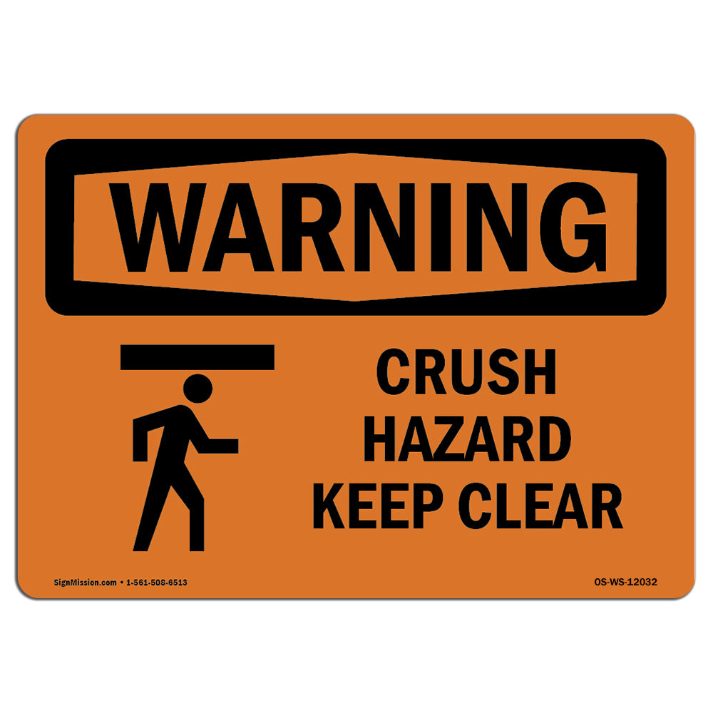 Crush Hazard Keep Clear With Symbol