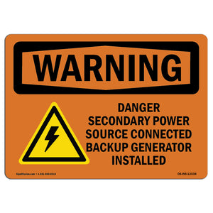 Danger Secondary Power Source With Symbol