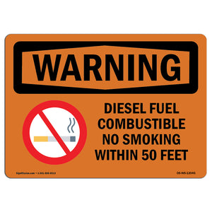 Diesel Fuel Combustible No Smoking With Symbol