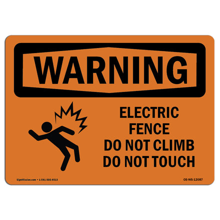 Electric Fence Do Not Climb With Symbol