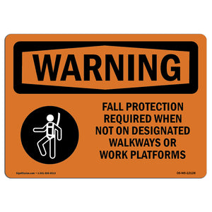 Fall Protection Required When With Symbol