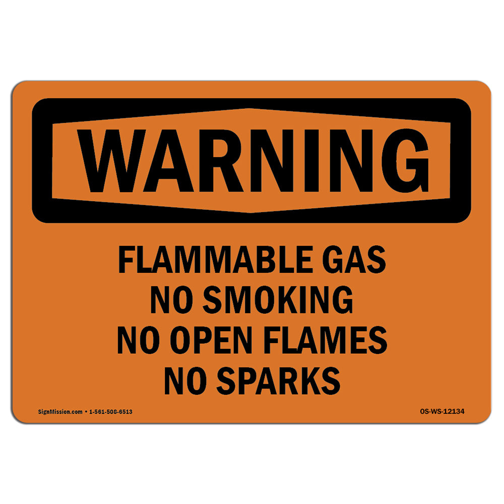 Flammable Gas No Smoking No Open Flames No Sparks