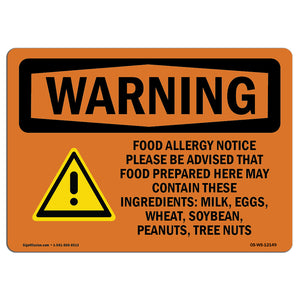 Food Allergy Notice Please Be With Symbol