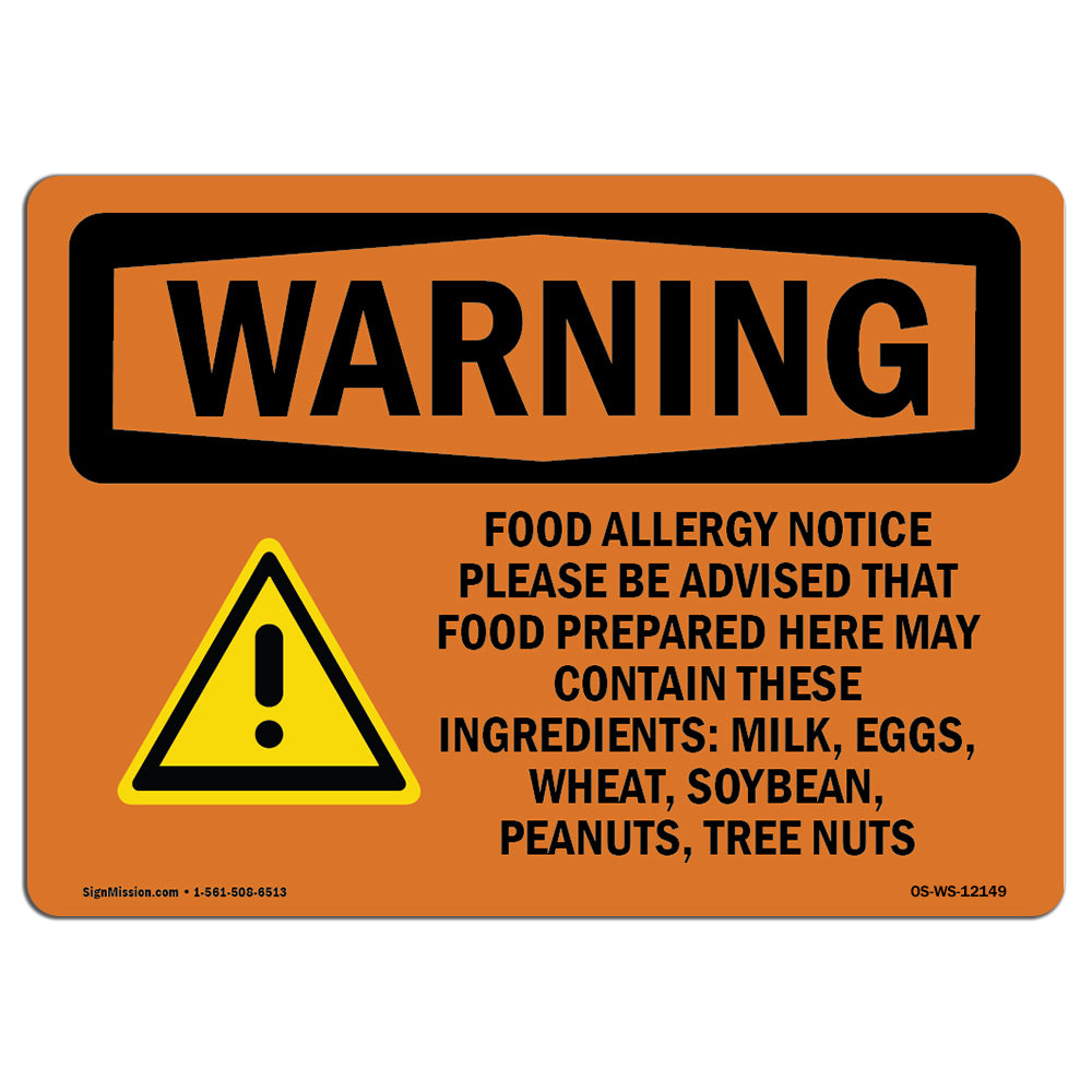 Food Allergy Notice Please Be With Symbol