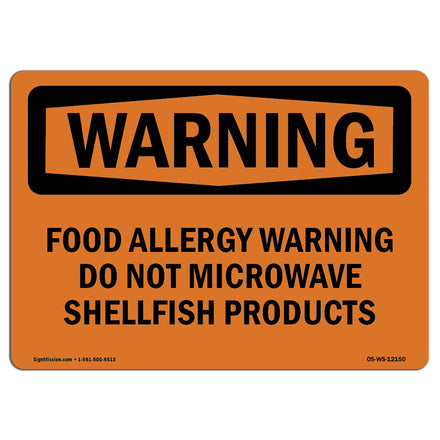 Food Allergy Warning Do Not Microwave Shellfish