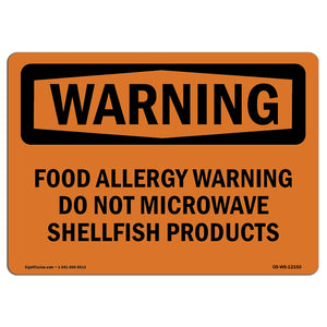 Food Allergy Warning Do Not Microwave Shellfish