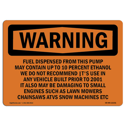 Fuel Dispensed From This Pump May Contain