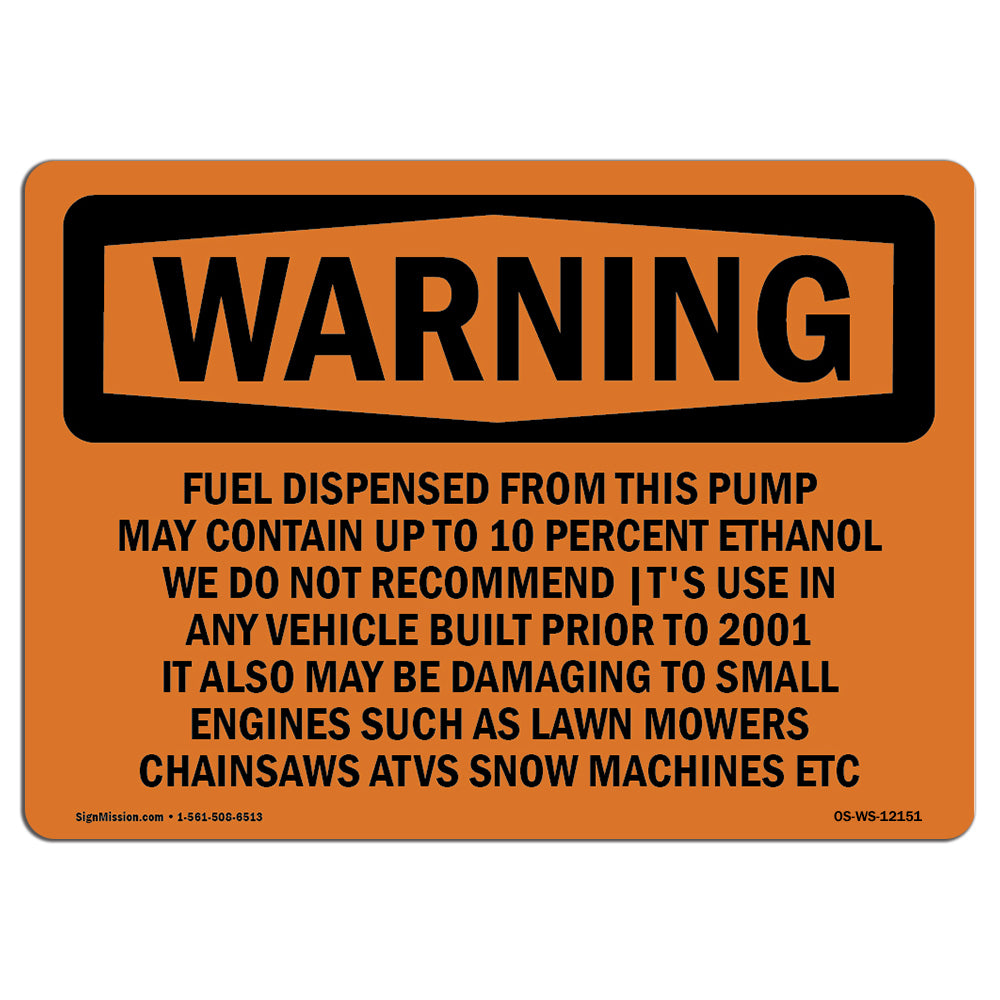 Fuel Dispensed From This Pump May Contain