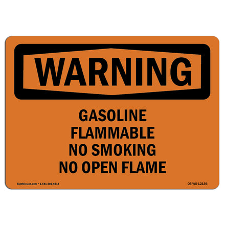 Gasoline Flammable No Smoking No Open Flame