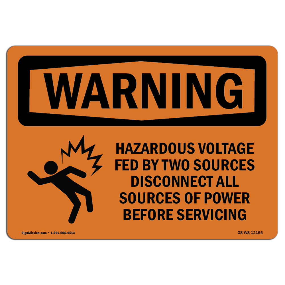 Hazardous Voltage Fed By Two With Symbol