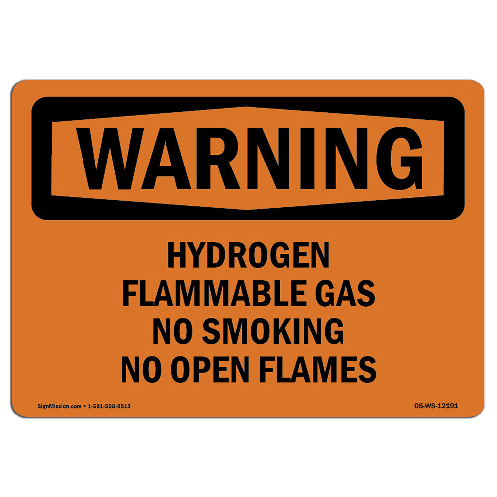 Hydrogen Flammable Gas No Smoking No Open Flames