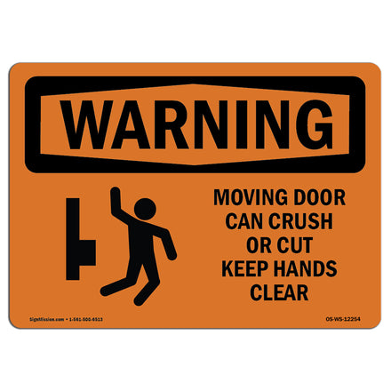 Moving Door Can Crush Or Cut With Symbol