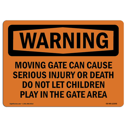 Moving Gate Can Cause Serious Injury Or