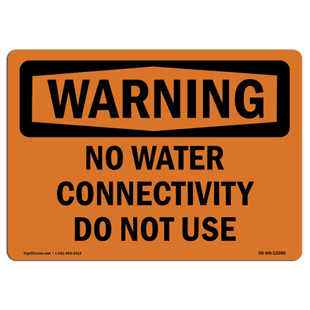 No Water Connectivity Do Not Use