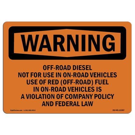 Off-Road Diesel Not For Use In On-Road Vehicles