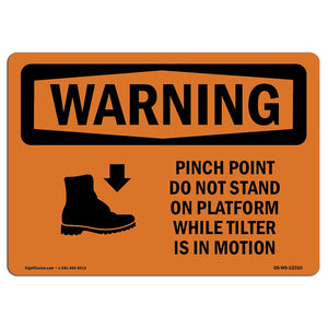 Pinch Point Do Not Stand On With Symbol