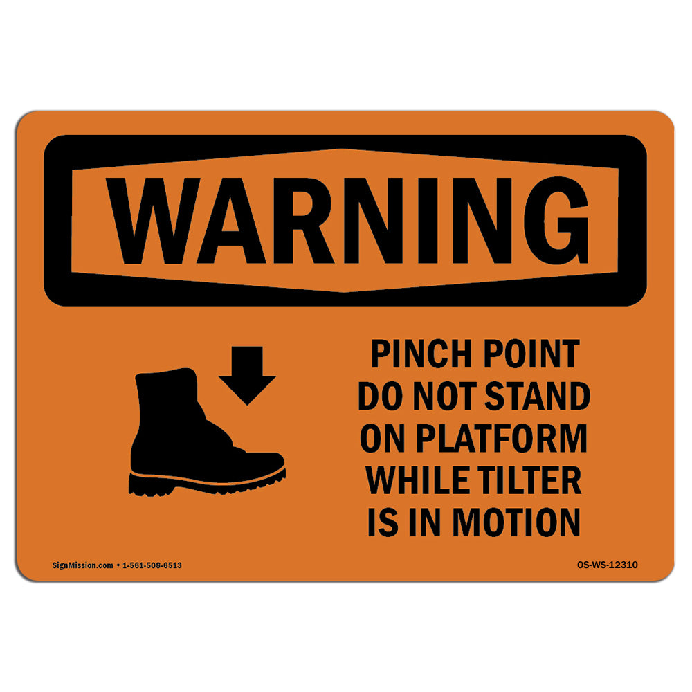 Pinch Point Do Not Stand On With Symbol