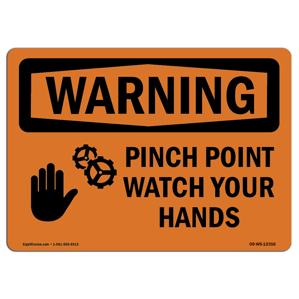 Pinch Point Watch Your Hands With Symbol