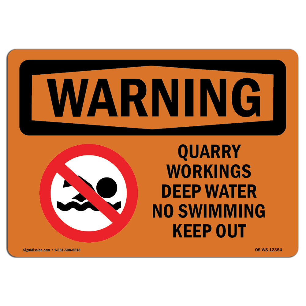 Quarry Workings Deep Water No With Symbol