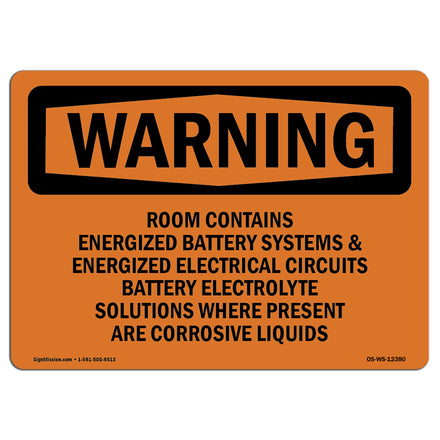 Room Contains Energized Battery Systems