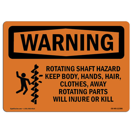 Rotating Shaft Hazard Keep Body, With Symbol