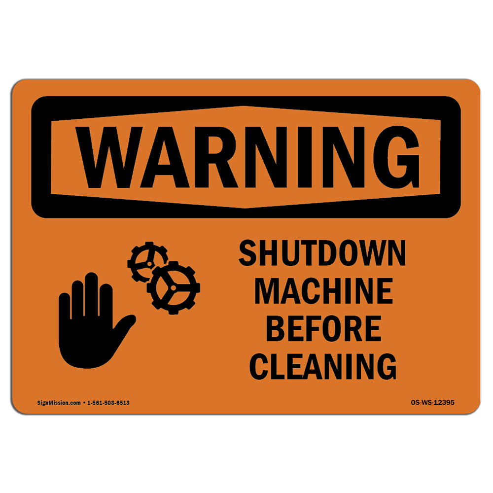 Shutdown Machine Before Cleaning With Symbol