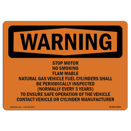 Stop Motor No Smoking Flammable Gas Natural