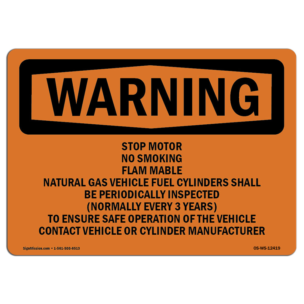 Stop Motor No Smoking Flammable Gas Natural