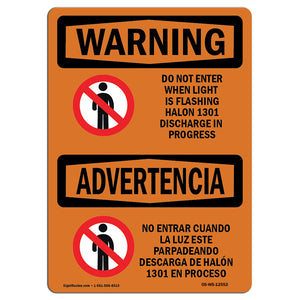 Do Not Enter When Light Bilingual