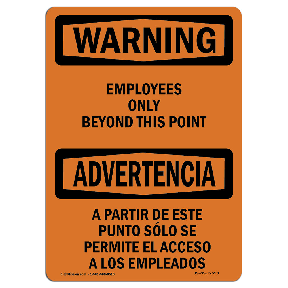 Employees Only Beyond This Point Bilingual