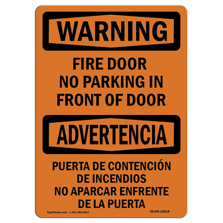 Fire Door No Parking Bilingual