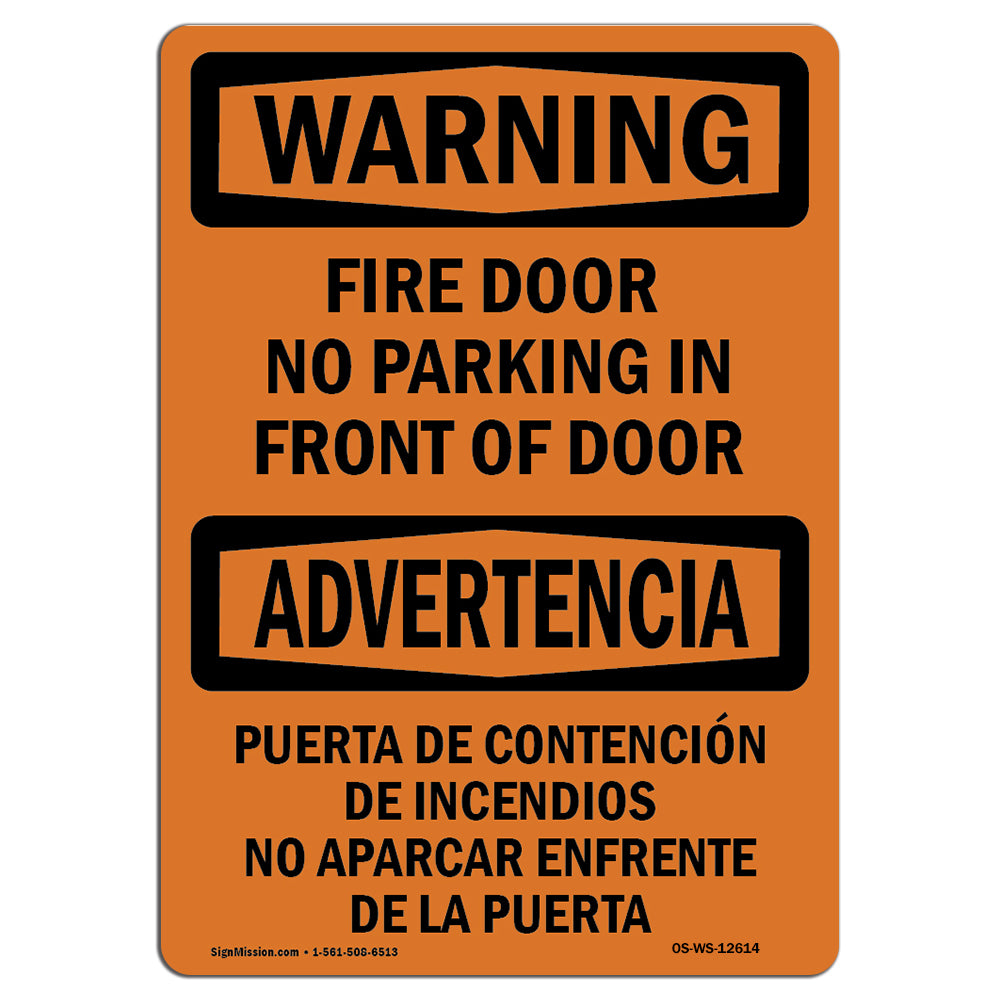 Fire Door No Parking Bilingual